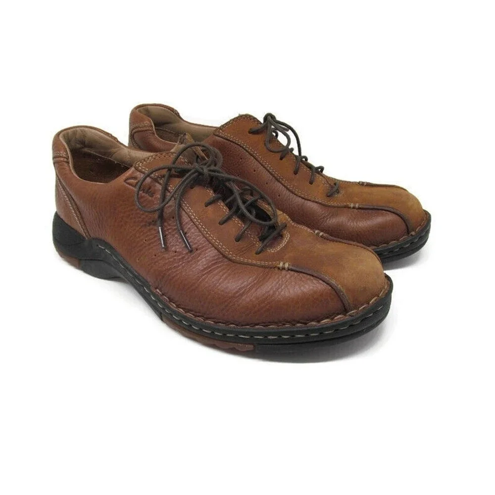 Clarks Leather Lace Up Brown Oxfords Mens Size US 10.5 Casual Shoes